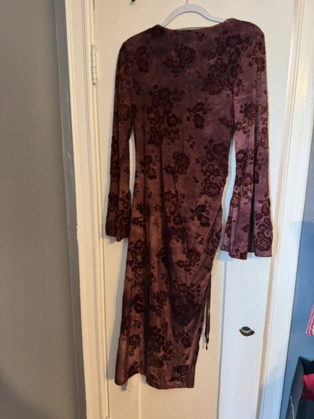 Floral Ruched Drawstring Midi Dress - Picture 2 of 2
